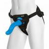 Articles  Vac U Lock Platinum The Ribbed G Attachment With Supreme Harness Set Silicone Blue 7 Inch